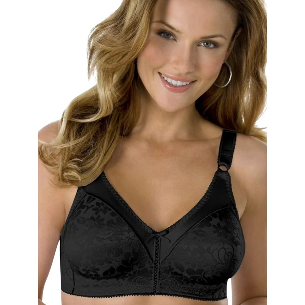 Bali Double Support Lace Wirefree Spa Closure Bra Black 38C NWT 3372